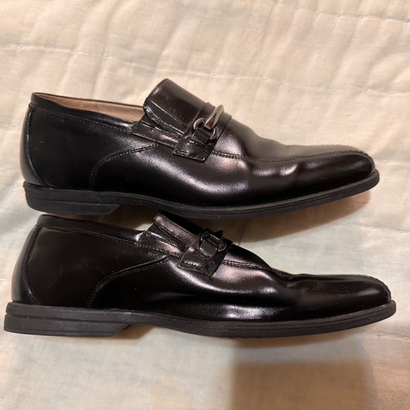 Florsheim boys kids size 7M silver Bit Jr Black Noir Patton dress shoes church - Picture 4 of 11